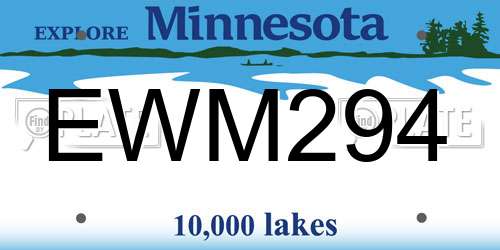 EWM294 Minnesota License Plate