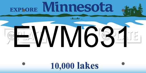 EWM631 Minnesota License Plate