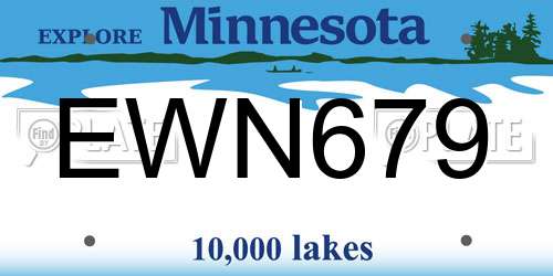 EWN679 Minnesota License Plate