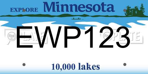 EWP123 Minnesota License Plate