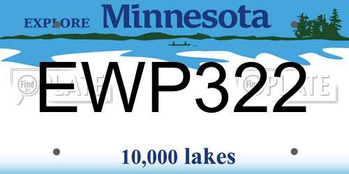 EWP322 Minnesota License Plate