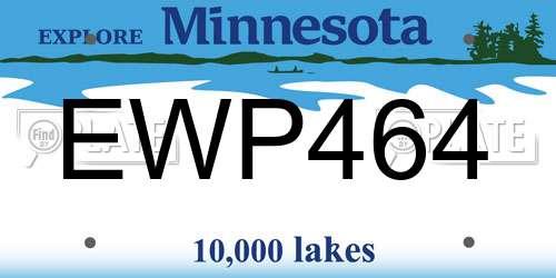 EWP464 Minnesota License Plate