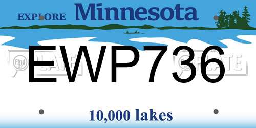 EWP736 Minnesota License Plate