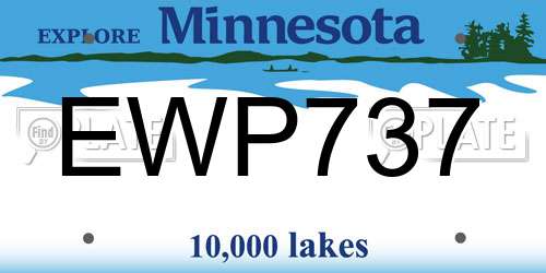 EWP737 Minnesota License Plate