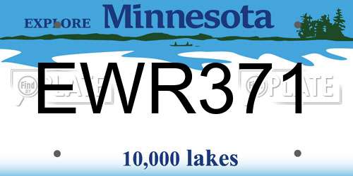 EWR371 Minnesota License Plate