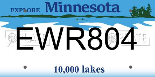 EWR804 Minnesota License Plate