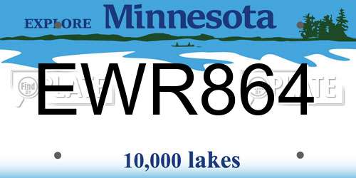 EWR864 Minnesota License Plate