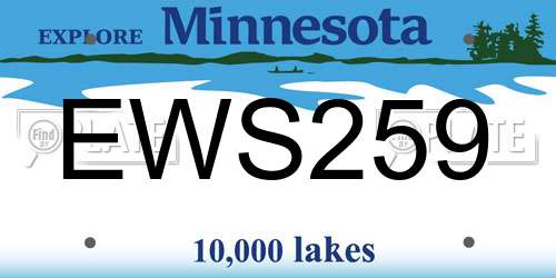 EWS259 Minnesota License Plate