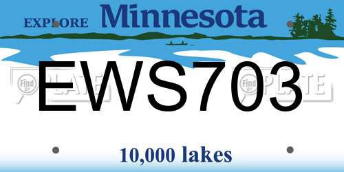 EWS703 Minnesota License Plate