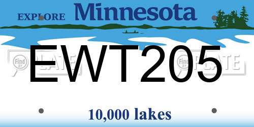EWT205 Minnesota License Plate