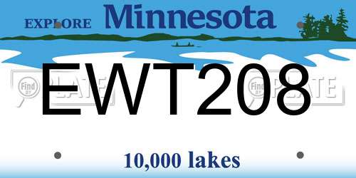 EWT208 Minnesota License Plate