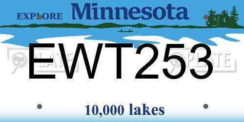 EWT253 Minnesota License Plate