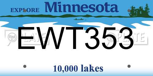 EWT353 Minnesota License Plate