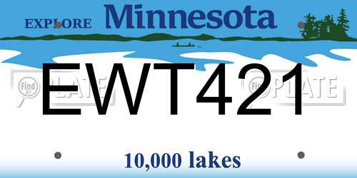 EWT421 Minnesota License Plate