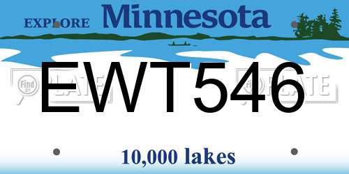 EWT546 Minnesota License Plate