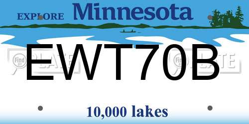 EWT70B Minnesota License Plate