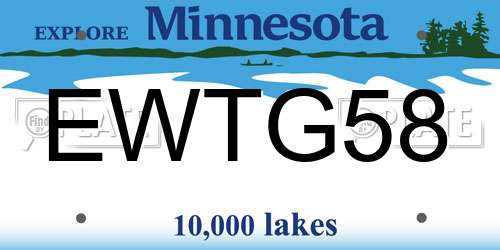 EWTG58 Minnesota License Plate