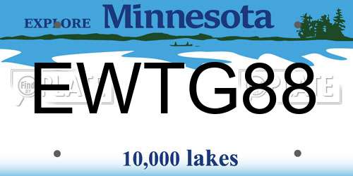 EWTG88 Minnesota License Plate