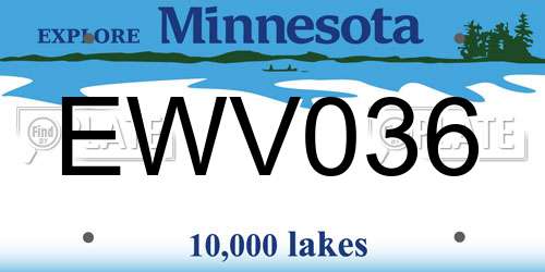 EWV036 Minnesota License Plate