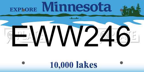 EWW246 Minnesota License Plate