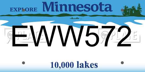 EWW572 Minnesota License Plate