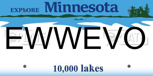 EWWEVO Minnesota License Plate