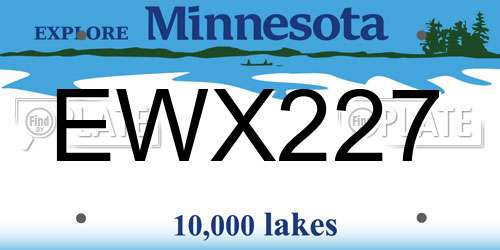 EWX227 Minnesota License Plate