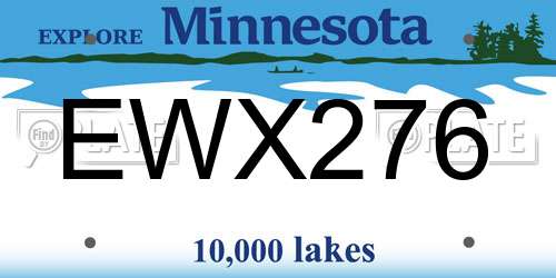 EWX276 Minnesota License Plate