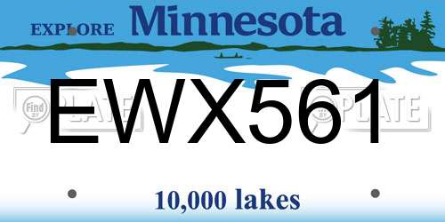 EWX561 Minnesota License Plate