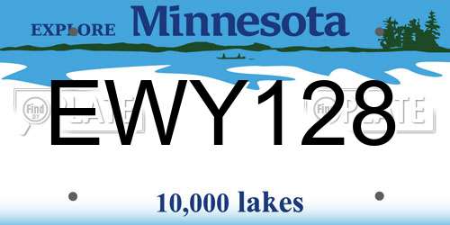 EWY128 Minnesota License Plate