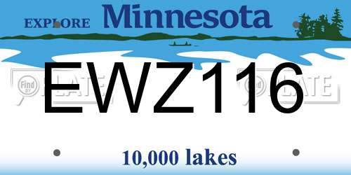EWZ116 Minnesota License Plate