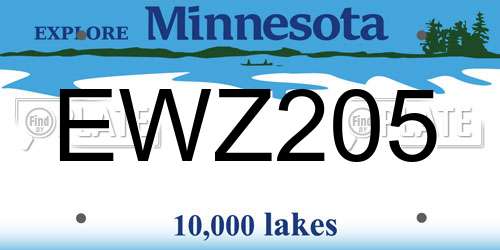 EWZ205 Minnesota License Plate