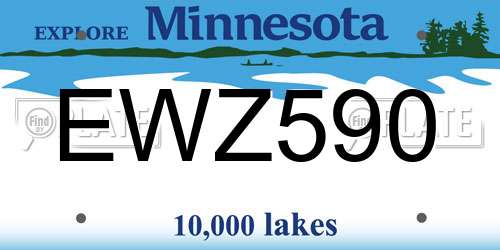 EWZ590 Minnesota License Plate