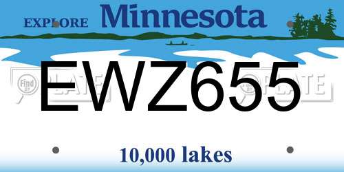 EWZ655 Minnesota License Plate