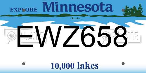 EWZ658 Minnesota License Plate