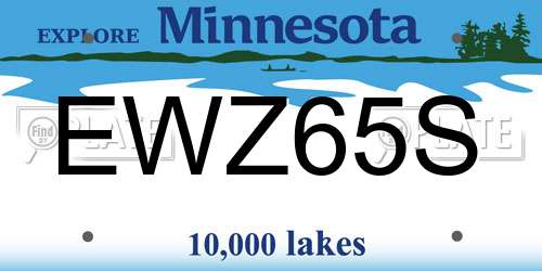 EWZ65S Minnesota License Plate