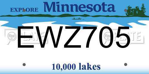 EWZ705 Minnesota License Plate