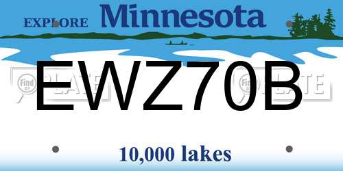 EWZ70B Minnesota License Plate