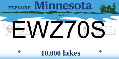 EWZ70S Minnesota License Plate