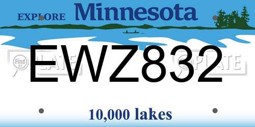 EWZ832 Minnesota License Plate
