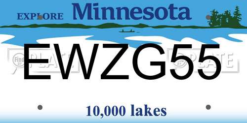 EWZG55 Minnesota License Plate