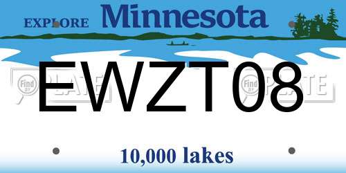 EWZT08 Minnesota License Plate