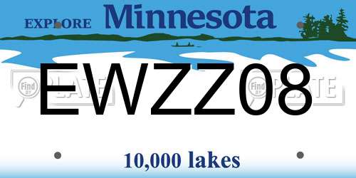 EWZZ08 Minnesota License Plate