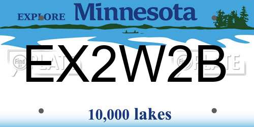 EX2W2B Minnesota License Plate