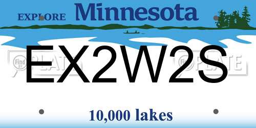 EX2W2S Minnesota License Plate