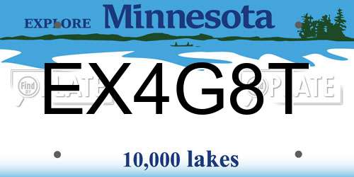 EX4G8T Minnesota License Plate