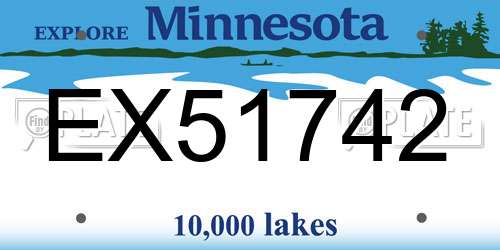EX51742 Minnesota License Plate