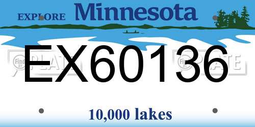EX60136 Minnesota License Plate