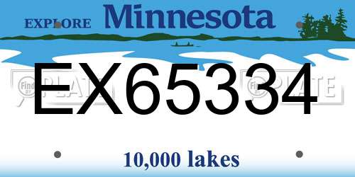 EX65334 Minnesota License Plate