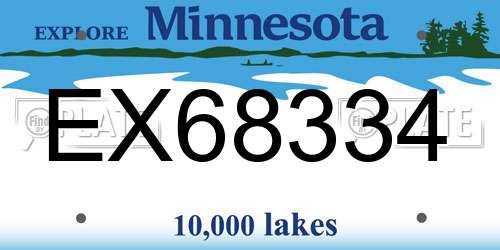 EX68334 Minnesota License Plate
